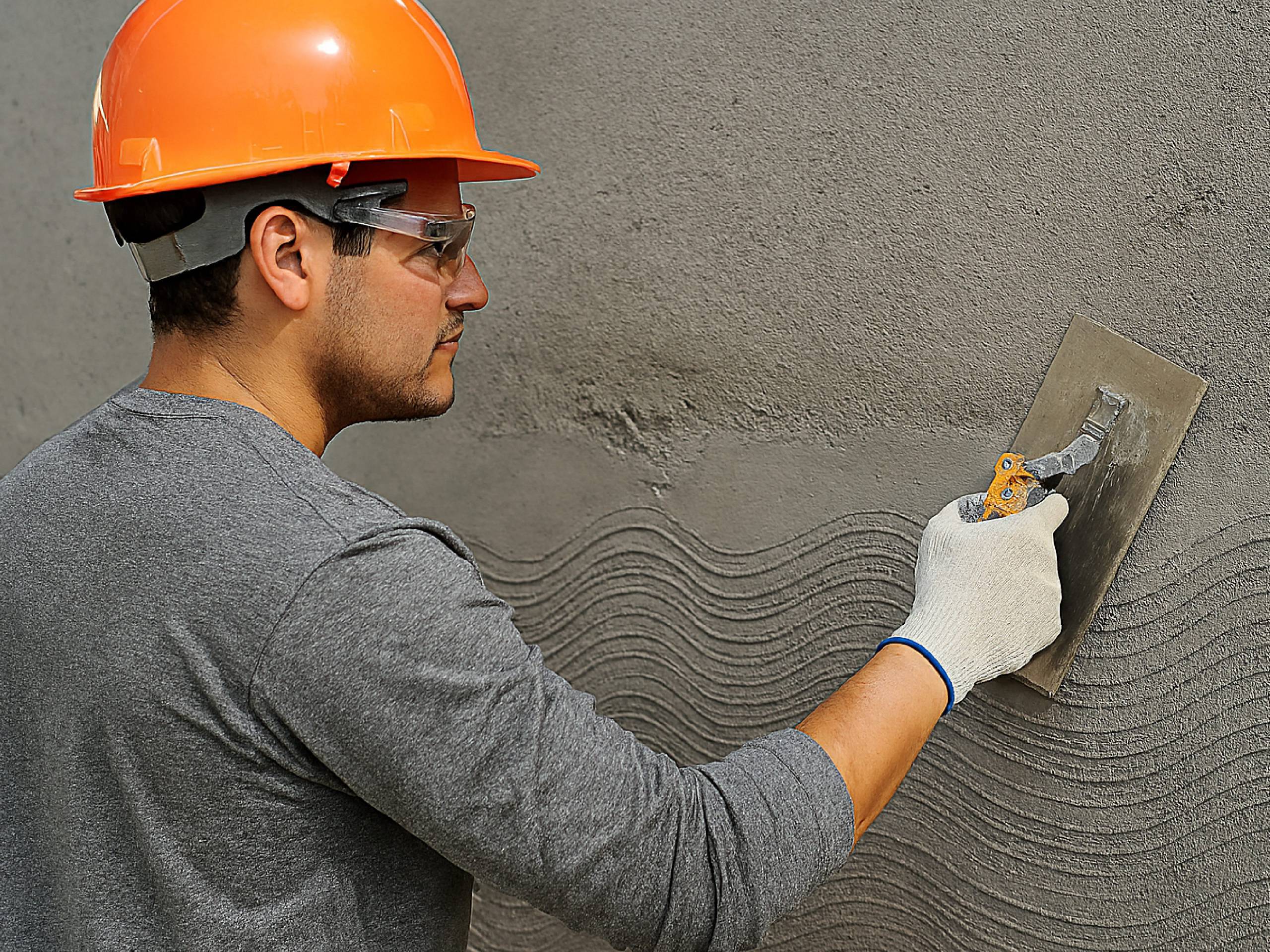 Aplicador preparando y nivelando superficie con base niveladora revear