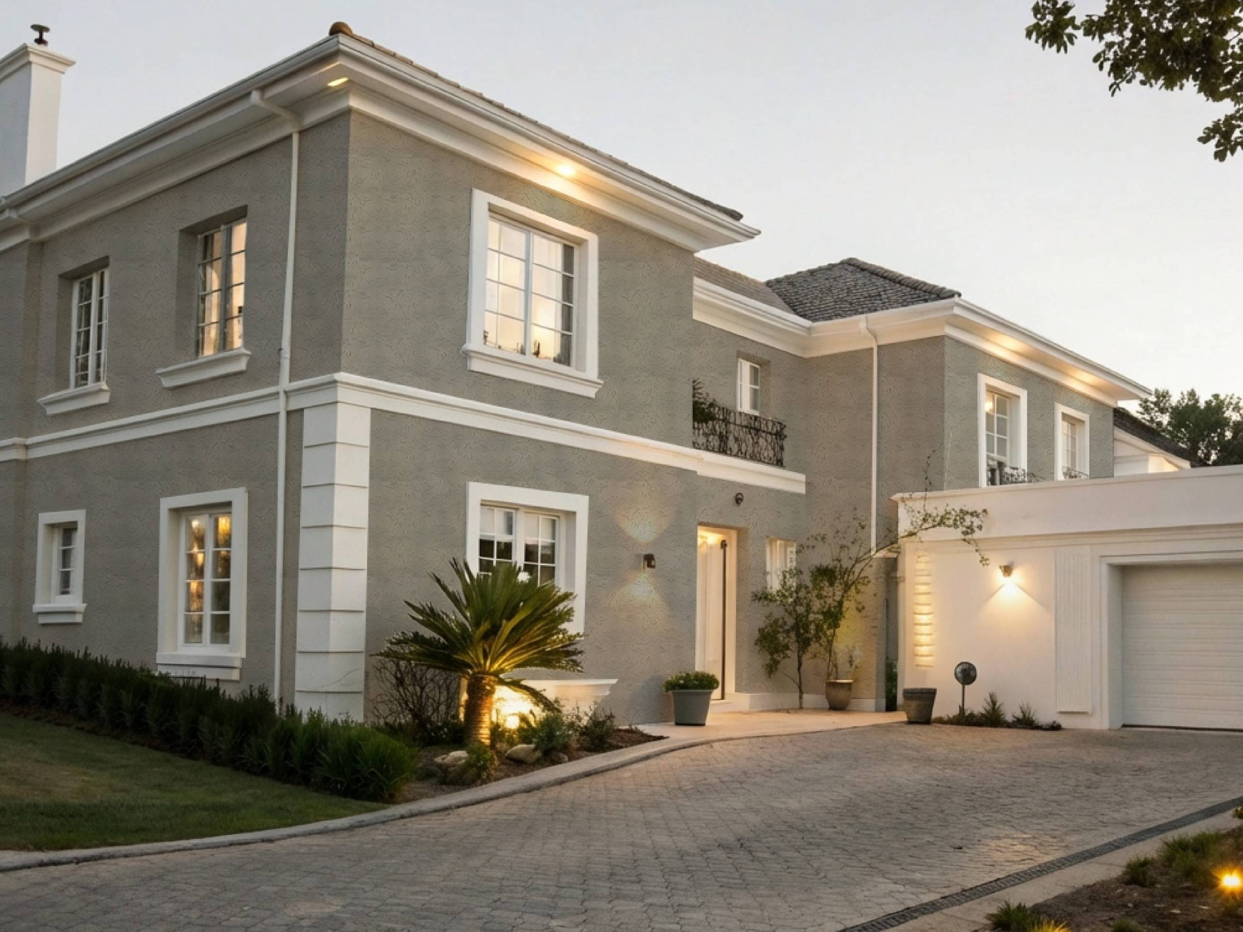 Fachada moderna señorial con revestimiento Revear Marble Piedra Caliza 